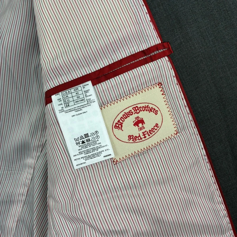 Brooks Brothers Red Fleece Size 42R Gray Wool Blazer Preppy Ivy League Classic